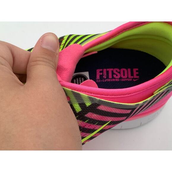 Women's Nike Tri Fit 5 Yellow Pink Athletic Shoes Size 9.5 Fitsole - Picture 3 of 7
